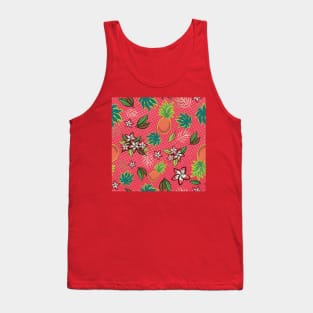 Tropical Beach - Red Tank Top